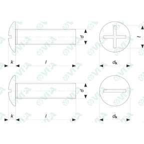 DIN 84, ISO 1207, UNI 6107 zylinderkopf-schrauben mit schlitz